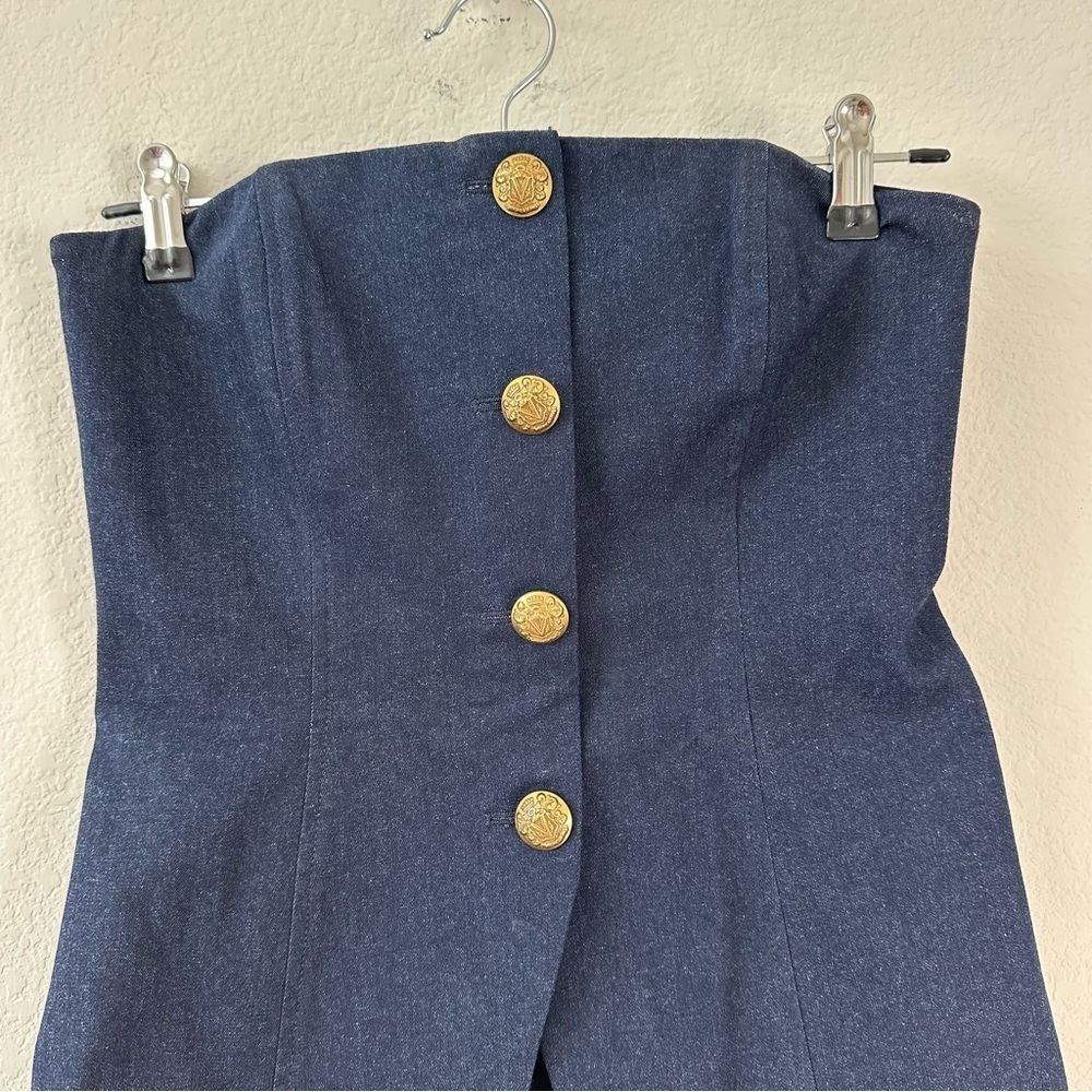 VERONICA BEARD Forman Strapless Denim Navy Bustier Top SZ US 2 - Picture 4 of 8
